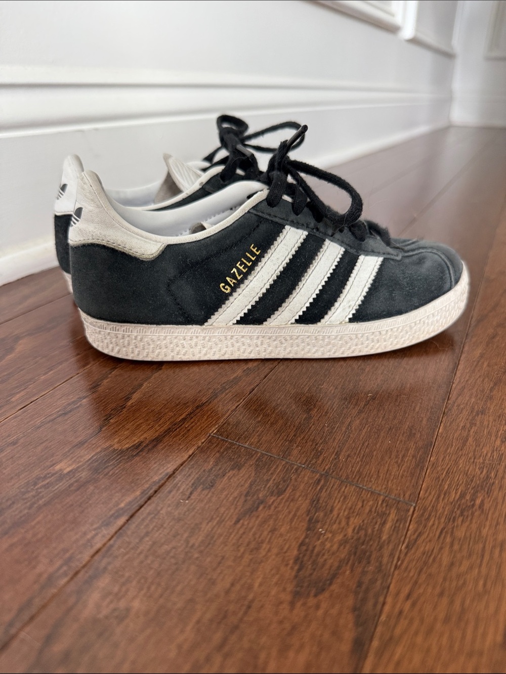 adidas Kids Gazelle Sneakers in Black and White